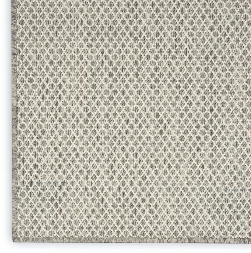 Ivory and Silver Indoor Outdoor Area Rug Photo 5