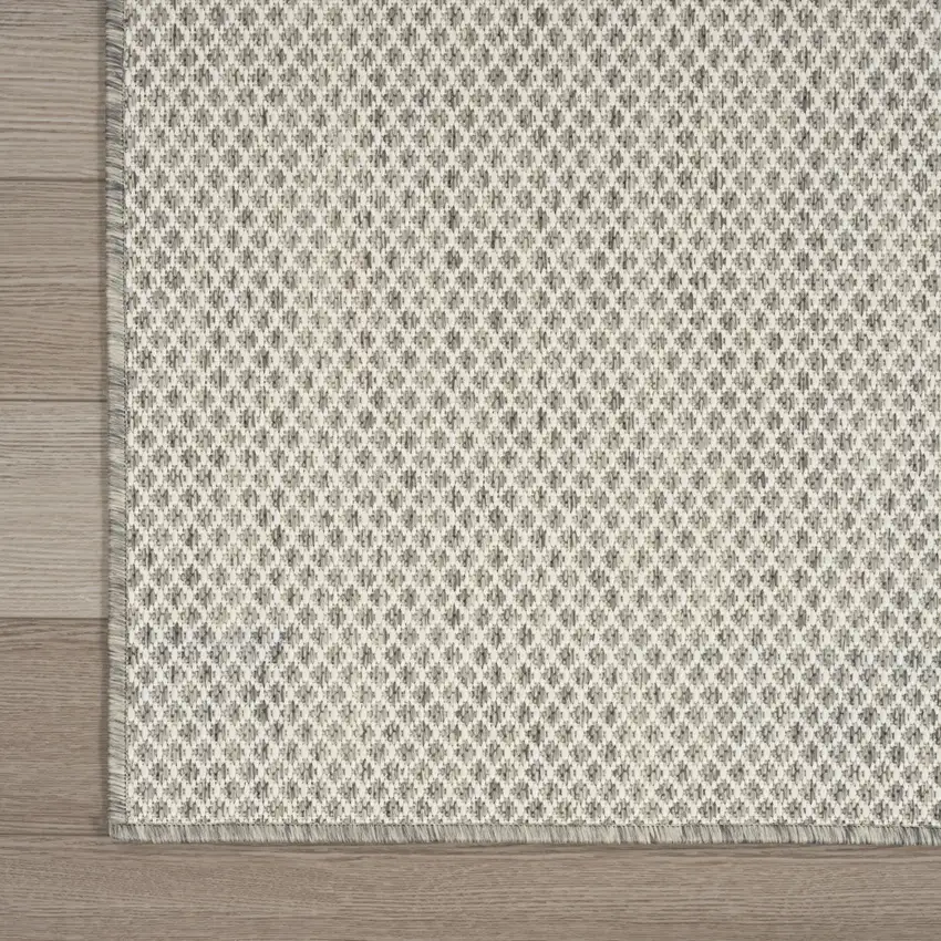 Ivory and Silver Indoor Outdoor Area Rug Photo 4