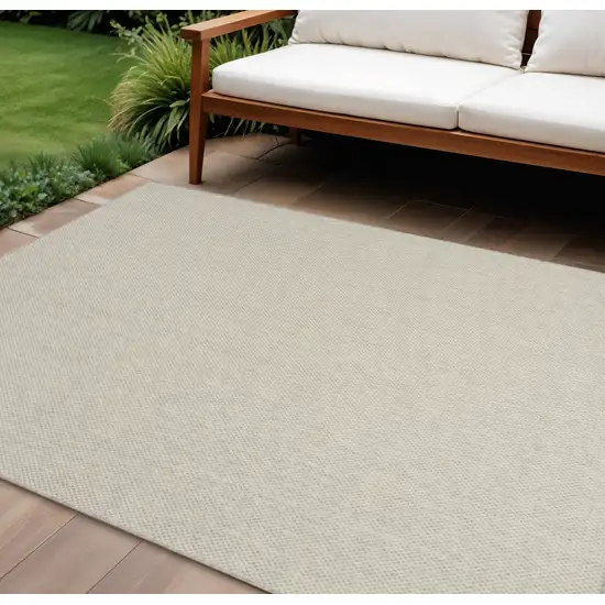 Ivory And Silver Indoor Outdoor Area Rug Photo 1