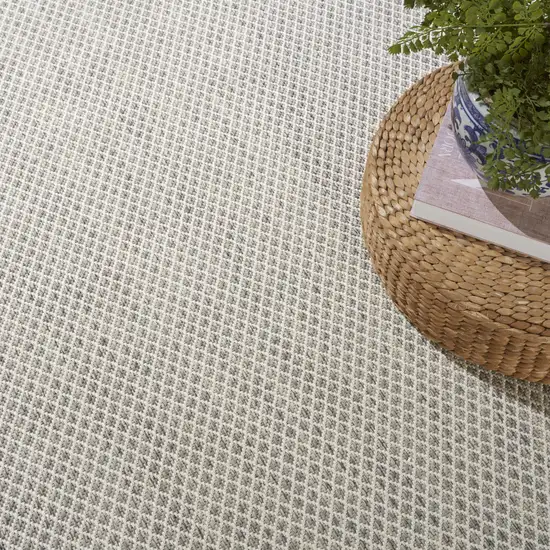Ivory and Silver Indoor Outdoor Area Rug Photo 8