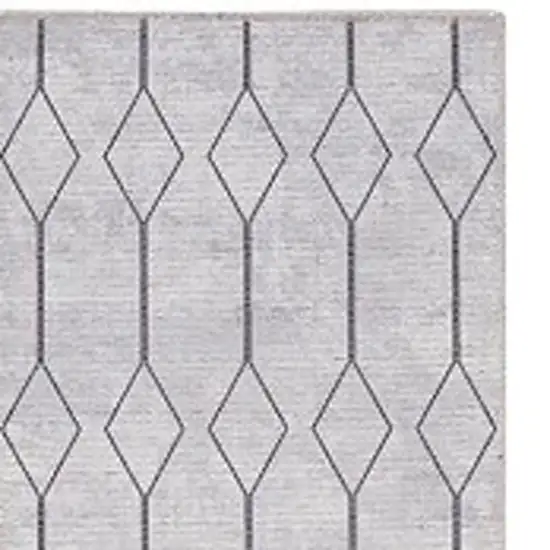 Cream Geometric Power Loom Washable Runner Rug Photo 6