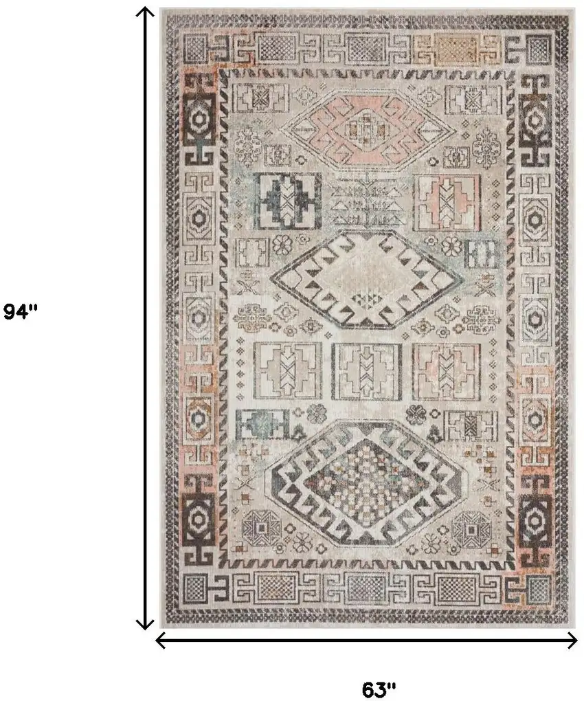 Cream Indoor Outdoor Area Rug Photo 3