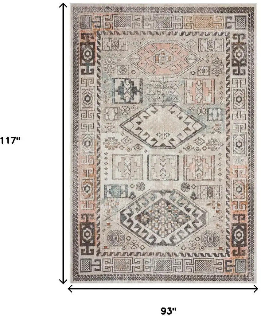 Cream Indoor Outdoor Area Rug Photo 3