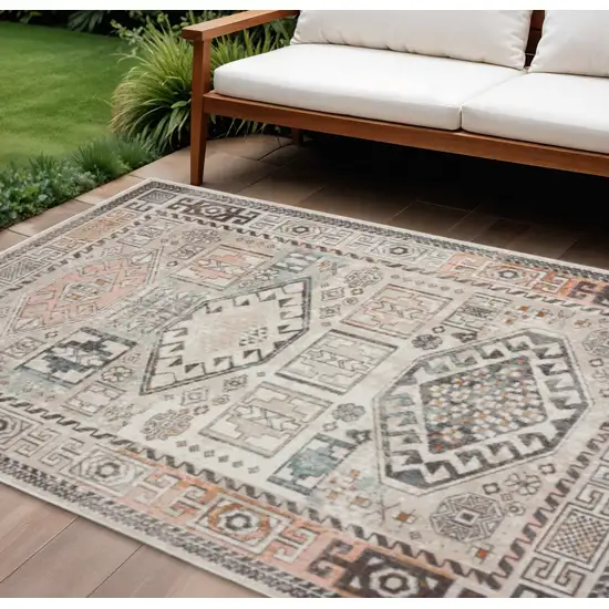 Cream Indoor Outdoor Area Rug Photo 1