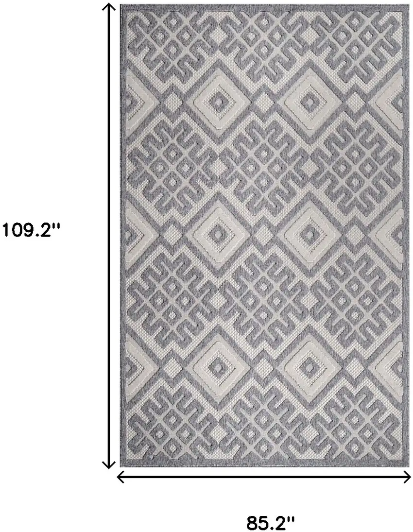 Cream Geometric Stain Resistant Non Skid Indoor Outdoor Area Rug Photo 8