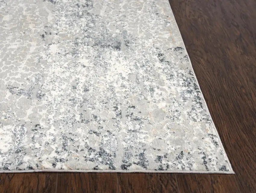 Cream Gray And Beige Abstract Area Rug Photo 4