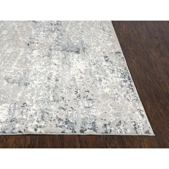 Cream Gray And Beige Abstract Area Rug Photo 4