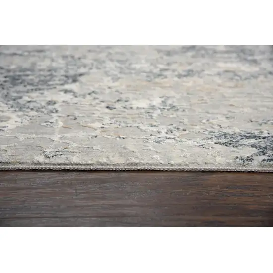 Cream Gray And Beige Abstract Area Rug Photo 2