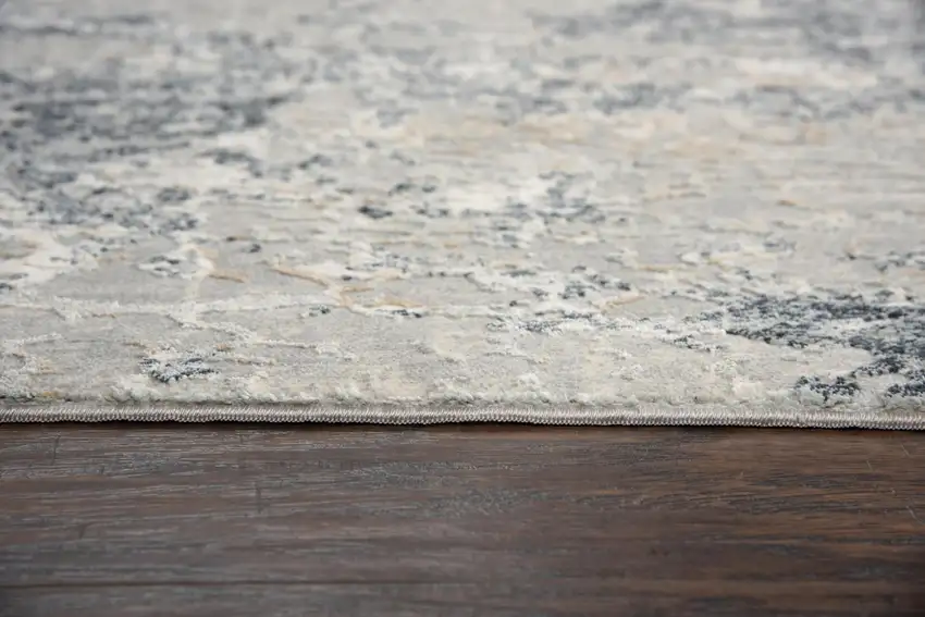Cream Gray And Beige Abstract Area Rug Photo 2
