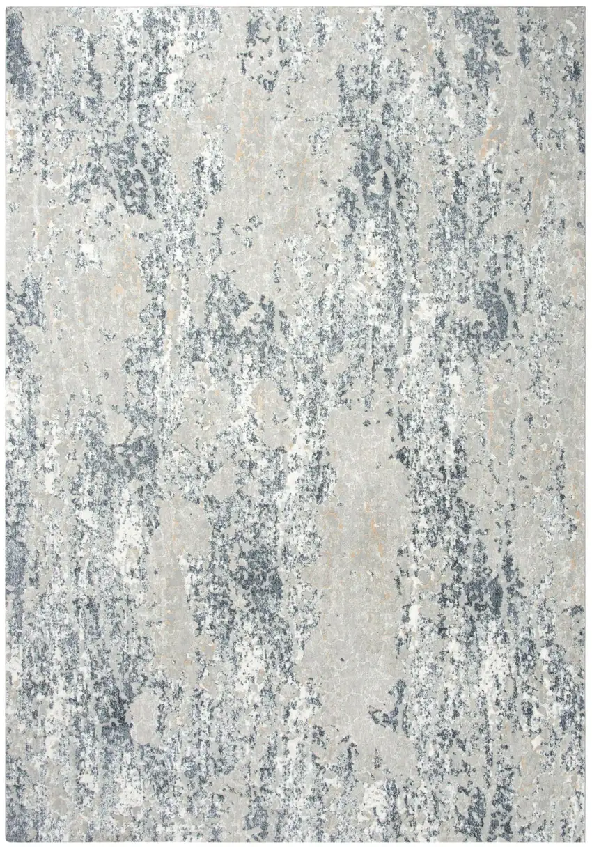Cream Gray And Beige Abstract Area Rug Photo 3