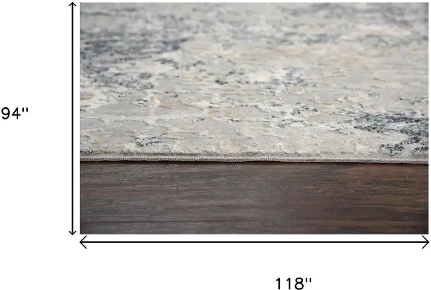 Cream Gray And Beige Abstract Area Rug Photo 6