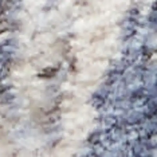 Cream Gray And Blue Abstract Area Rug Photo 2