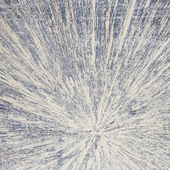 Cream Gray And Blue Abstract Non Skid Area Rug Photo 7