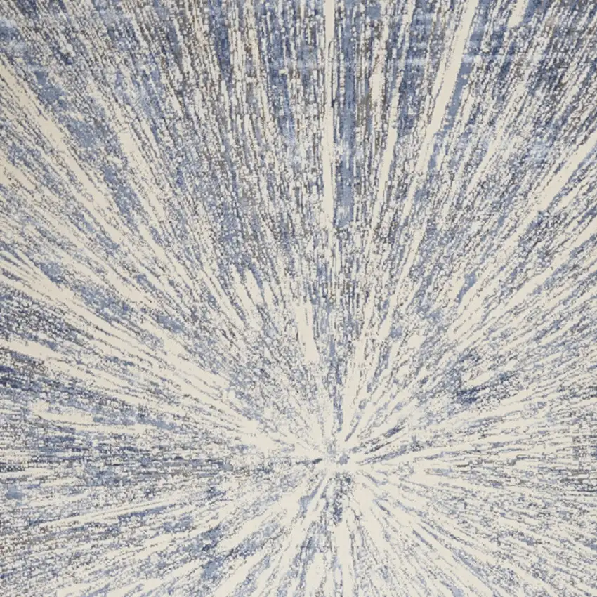 Cream Gray And Blue Abstract Non Skid Area Rug Photo 7