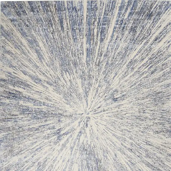 Cream Gray And Blue Abstract Non Skid Area Rug Photo 8
