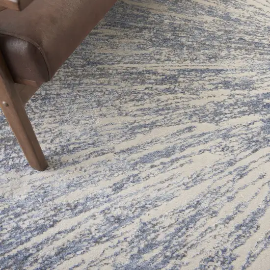 Cream Gray And Blue Abstract Non Skid Area Rug Photo 5