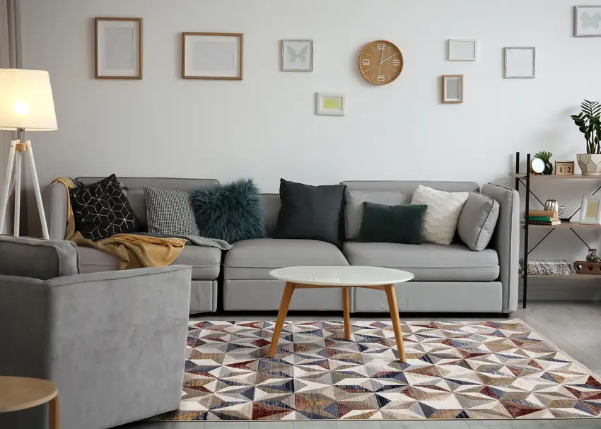 Cream Gray And Brown Geometric Area Rug Photo 7