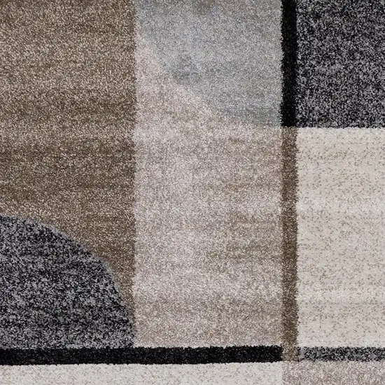 Cream Gray And Brown Geometric Area Rug Photo 4
