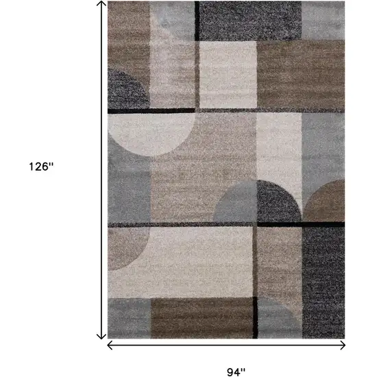 Cream Gray And Brown Geometric Area Rug Photo 3