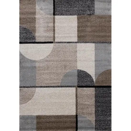 Cream Gray And Brown Geometric Area Rug Photo 2