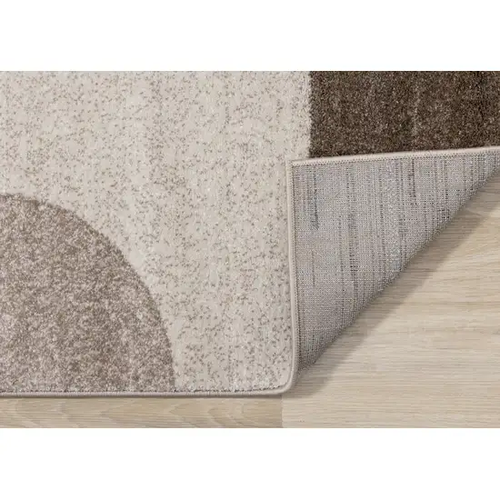 Cream Gray And Brown Geometric Area Rug Photo 8