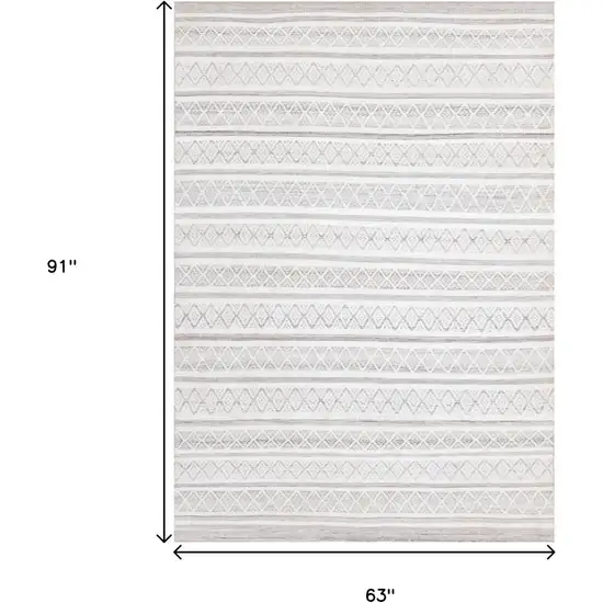 Cream Gray And Brown Geometric Hand Woven Area Rug Photo 3