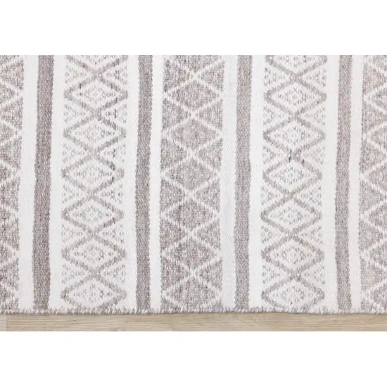 Cream Gray And Brown Geometric Hand Woven Area Rug Photo 9