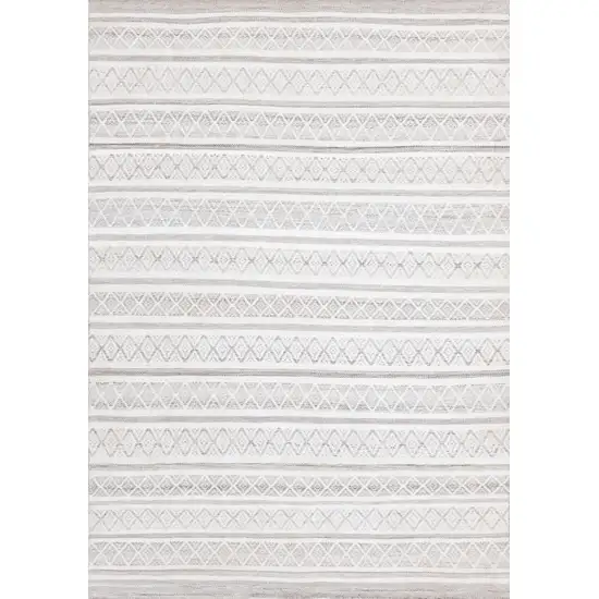 Cream Gray And Brown Geometric Hand Woven Area Rug Photo 2