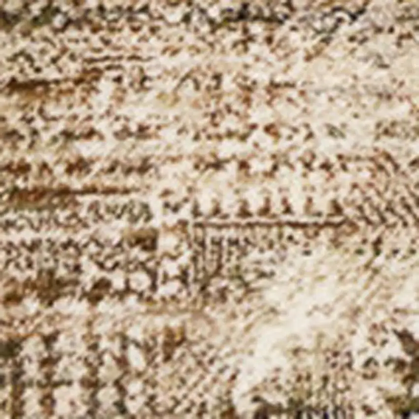 Cream Gray And Tan Abstract Area Rug Photo 5