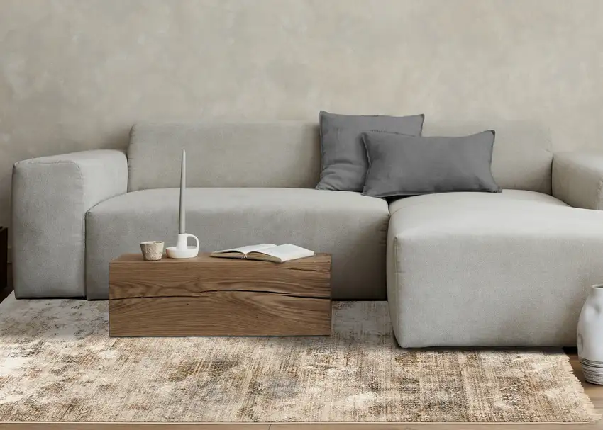 Cream Gray And Tan Abstract Area Rug Photo 7