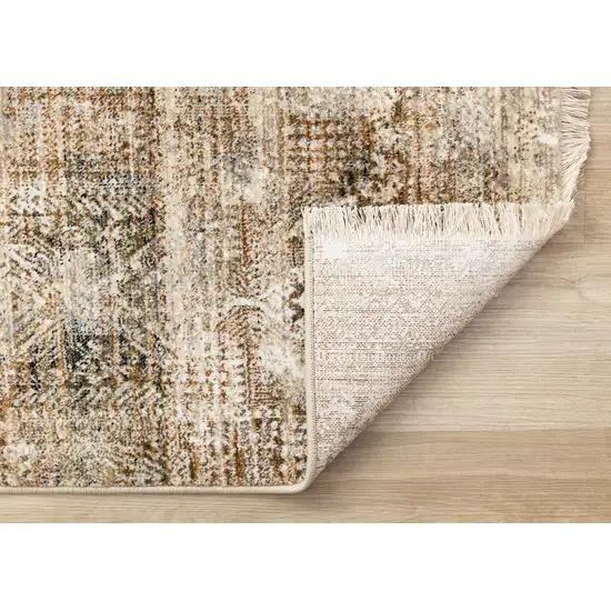 Cream Gray And Tan Abstract Area Rug Photo 9