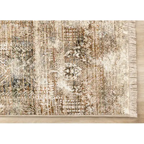 Cream Gray And Tan Abstract Area Rug Photo 9