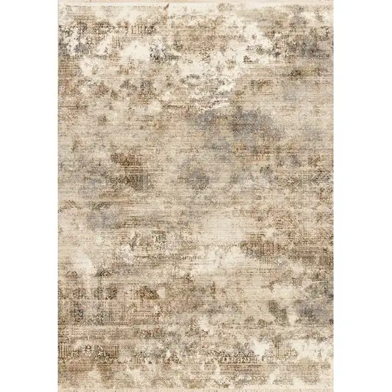 Cream Gray And Tan Abstract Area Rug Photo 2