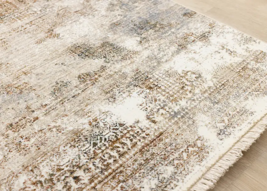 Cream Gray And Tan Abstract Area Rug Photo 7