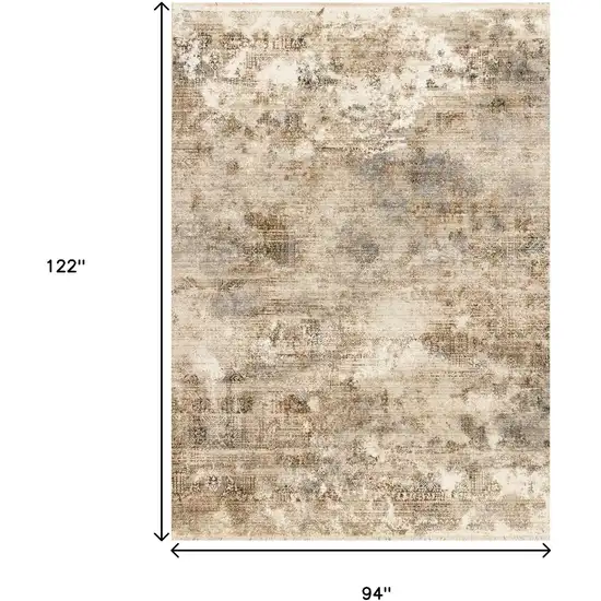 Cream Gray And Tan Abstract Area Rug Photo 3