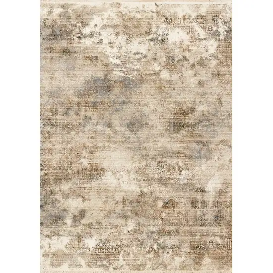 Cream Gray And Tan Abstract Area Rug Photo 4