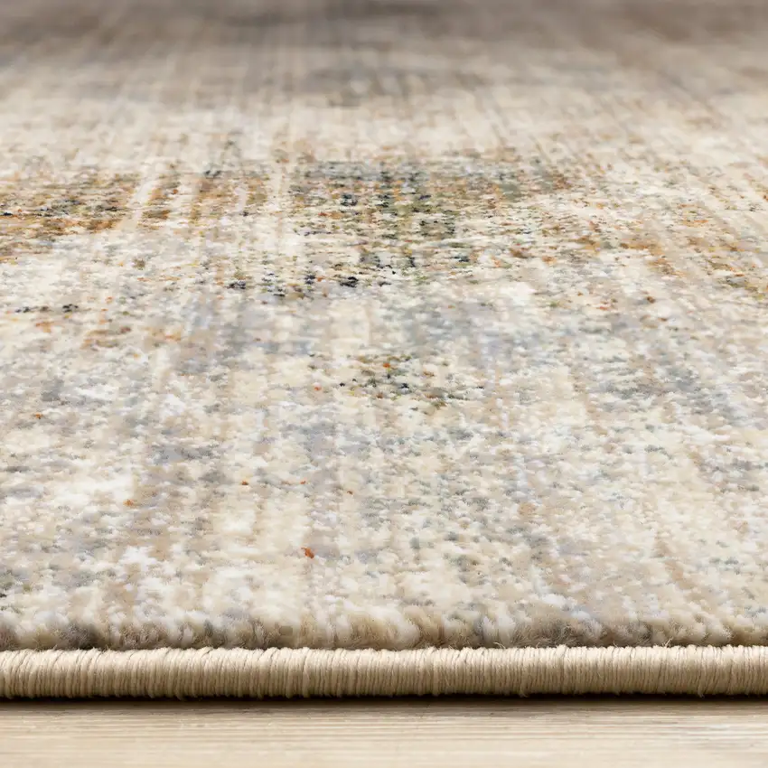 Cream Gray And Tan Abstract Area Rug Photo 9