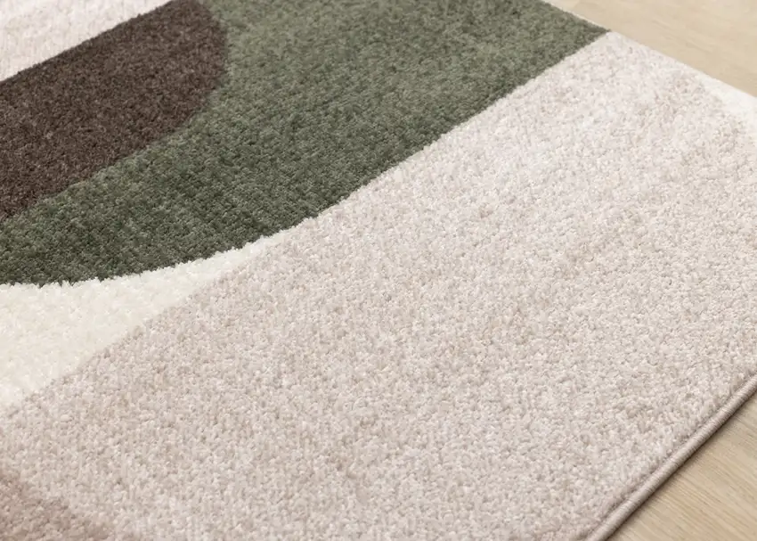 Cream Green And Brown Geometric Area Rug Photo 7