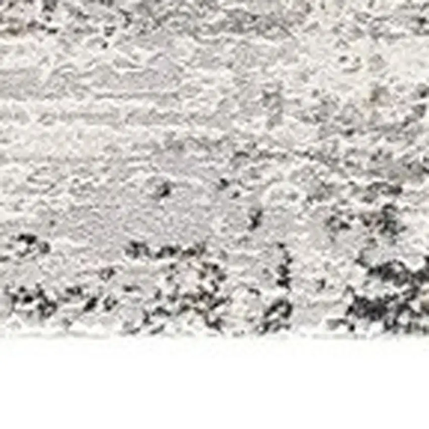 Gray and Ivory Abstract Power Loom Area Rug Photo 4