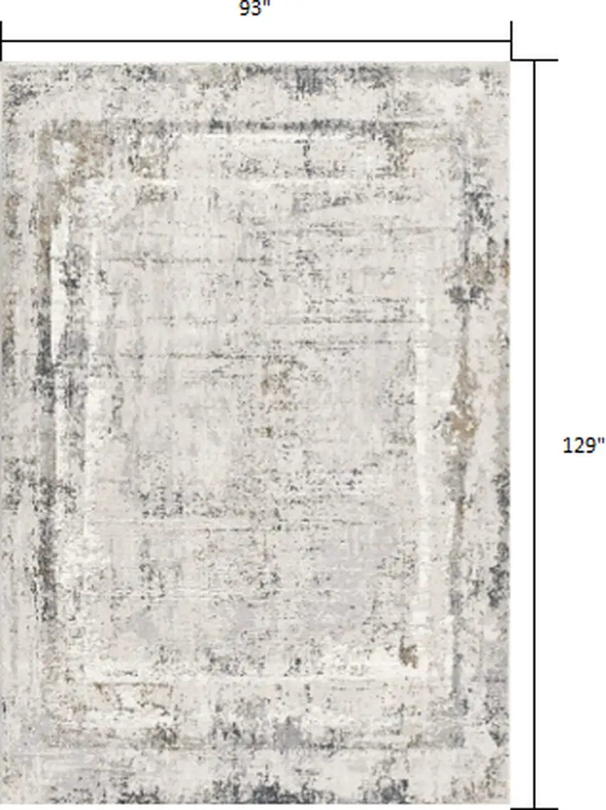 Cream Grey Abstract Area Rug Photo 3