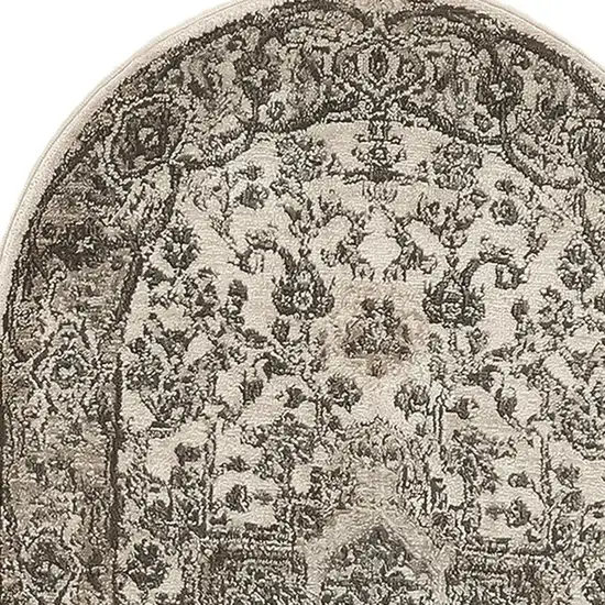 Cream Medallion Power Loom Area Rug Photo 1