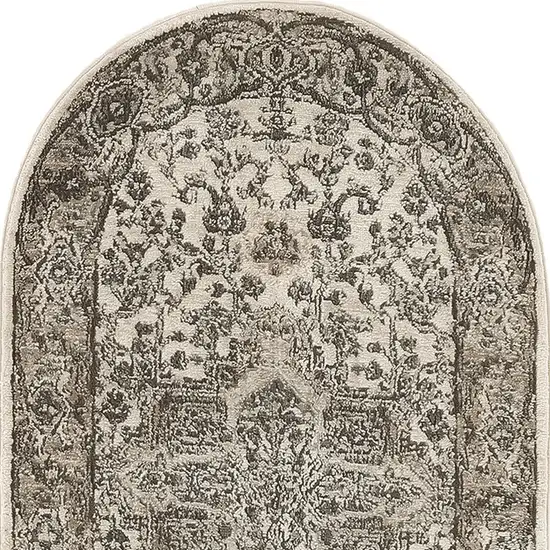 Cream Medallion Power Loom Area Rug Photo 7