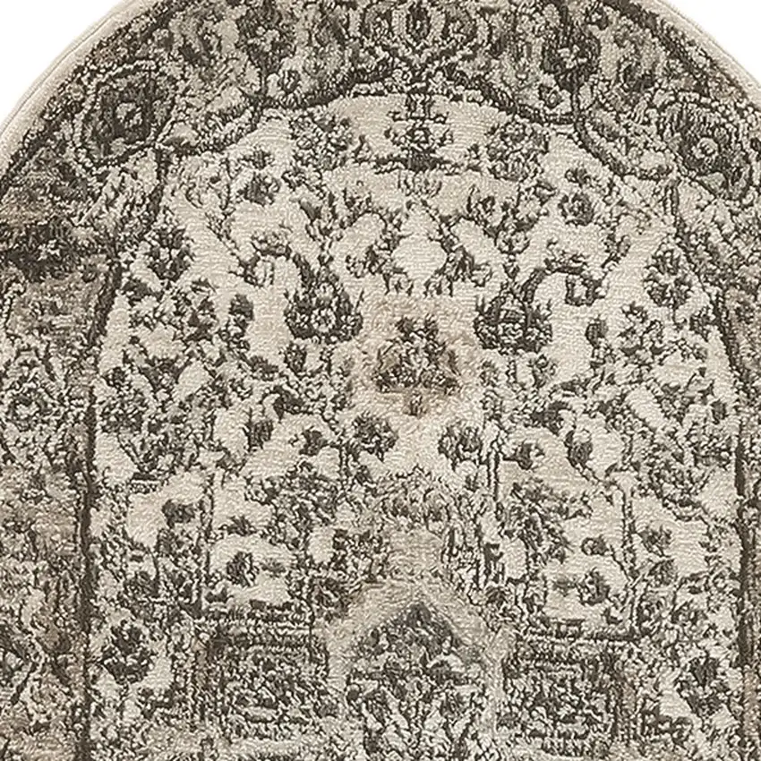 Cream Medallion Power Loom Area Rug Photo 6