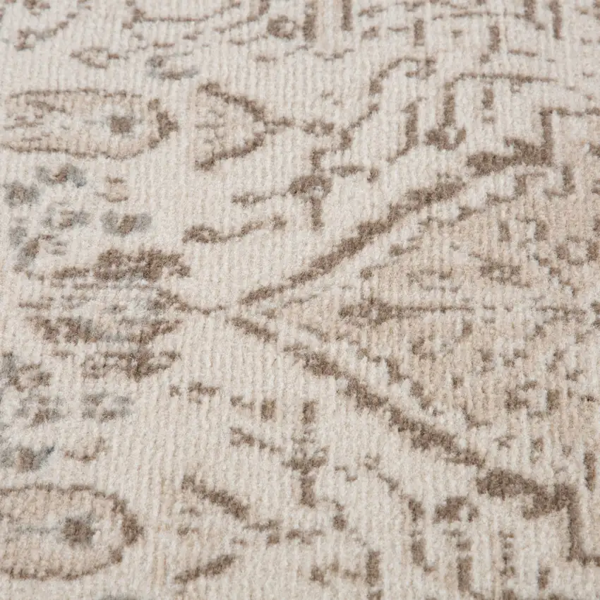 Cream Medallion Power Loom Area Rug Photo 9