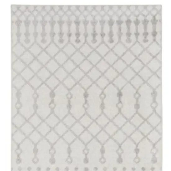 8' Gray And Ivory Moroccan Runner Rug Photo 5