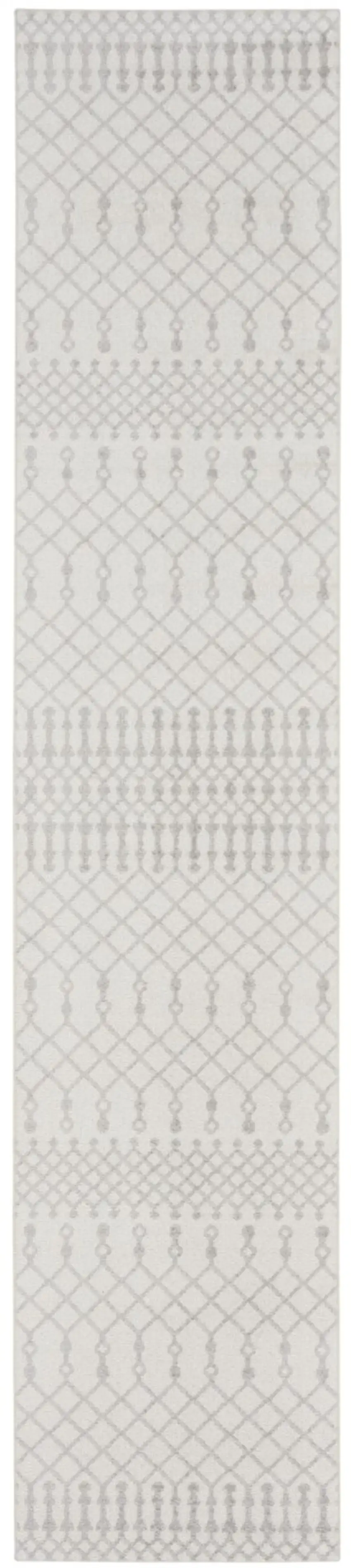 8' Gray And Ivory Moroccan Runner Rug Photo 2