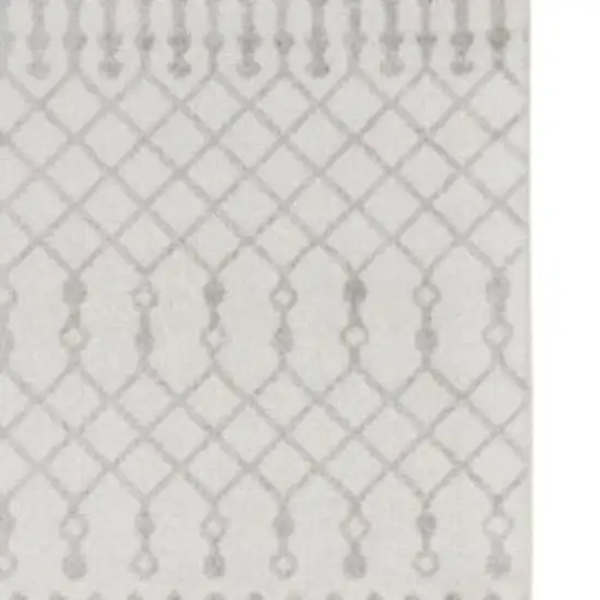 8' Gray And Ivory Moroccan Runner Rug Photo 4