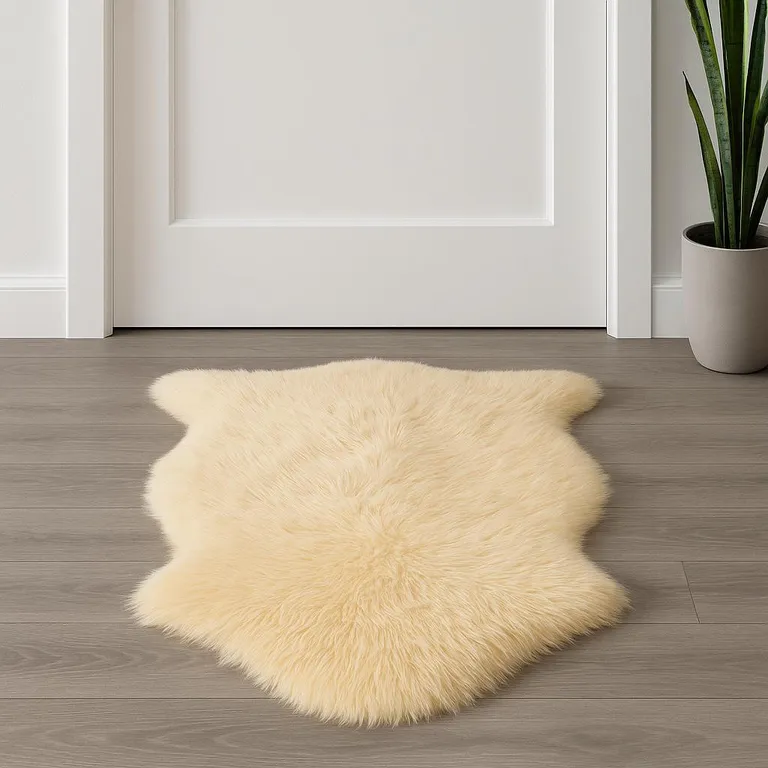 Cream New Zealand Natural Sheepskin Rug Photo 2