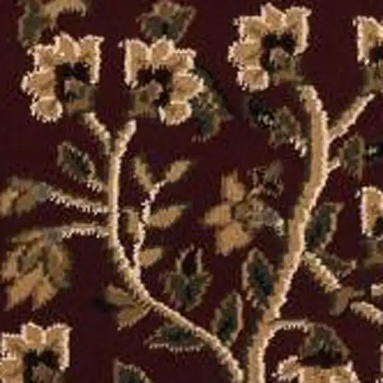 Beige and Black Oriental Power Loom Area Rug Photo 4
