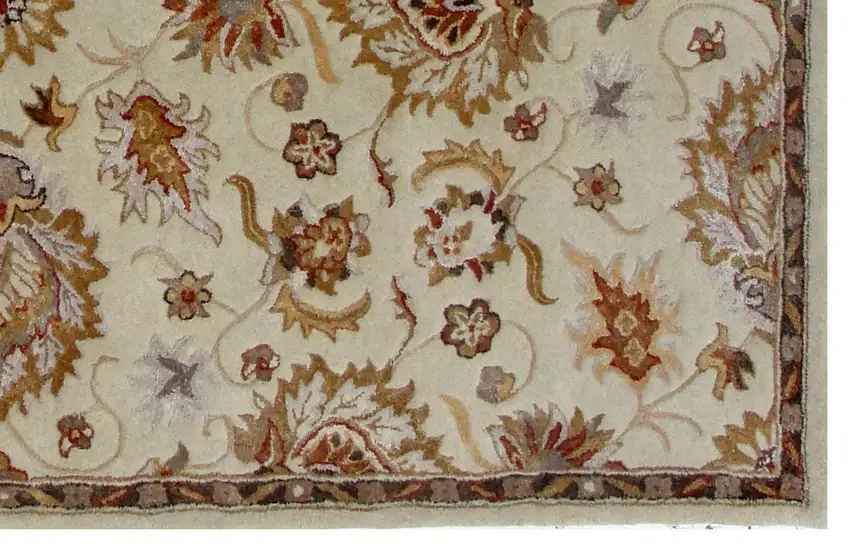 Cream Oriental Hand Tufted Non Skid Area Rug Photo 6